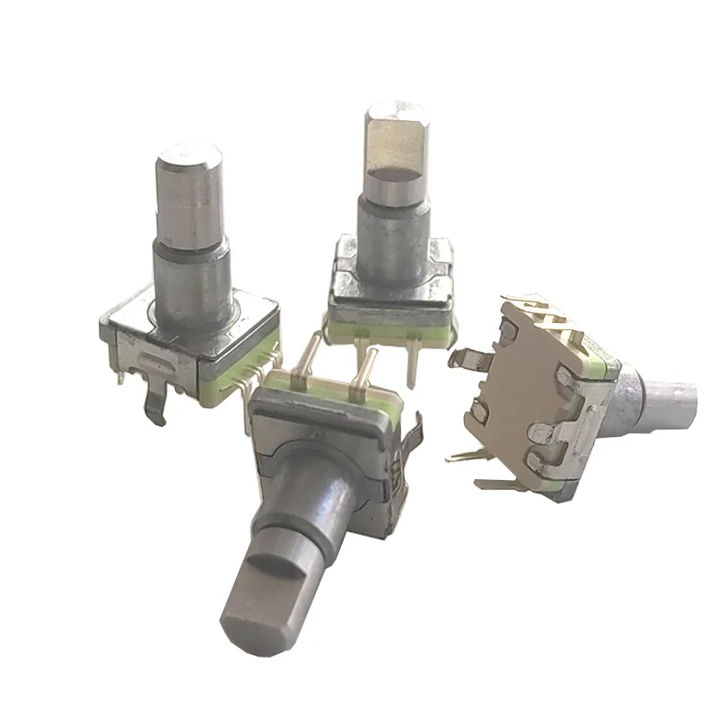 1pcs Rotary Encoder Switch EC11 With Push Switch Self Spring Return 5pin Plug-in Type Turn Left Or Right 15mm Half Shaft