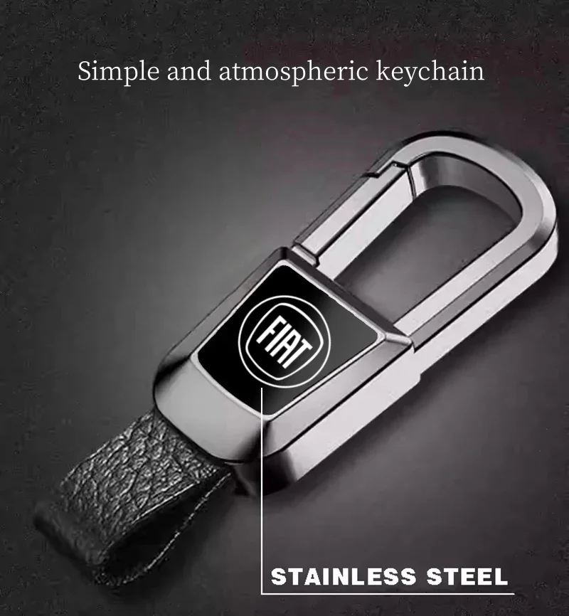 2024 New Truck Motorcycle Car Keychain Alloy Keychain Leather Keyring Suitable for Fiat Aegea 500c Panda Uno Palio Tipo Doblo