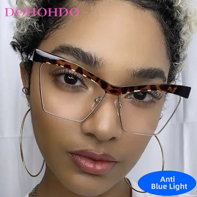 

DOHOHDO Trendy Vintage Cat Eye Women Anti Blue Glasses 2025 New Men Glasses Computer Glasses For Office Work Lentes Очки Gafas