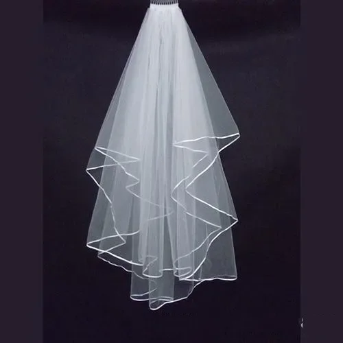 Short Wedding Two Layers Satin Edge Birdcage Veil Bridal High Quality Tulle