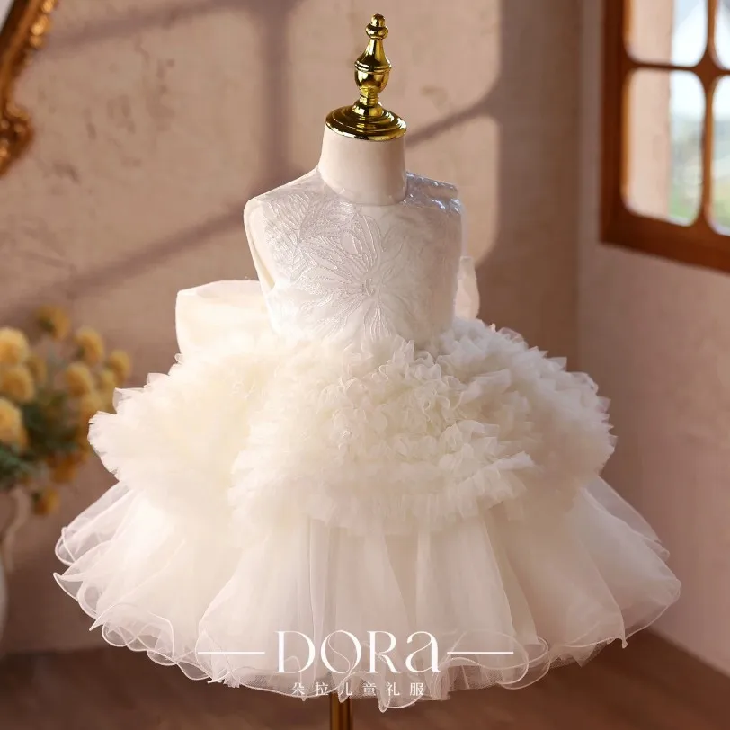 Hochwertiges Kinder-Abendkleid für Auftritte, Hochzeiten, Geburtstagsfeiern und Festlichkeiten für Mädchen A5077 Großhandel – Detail 5