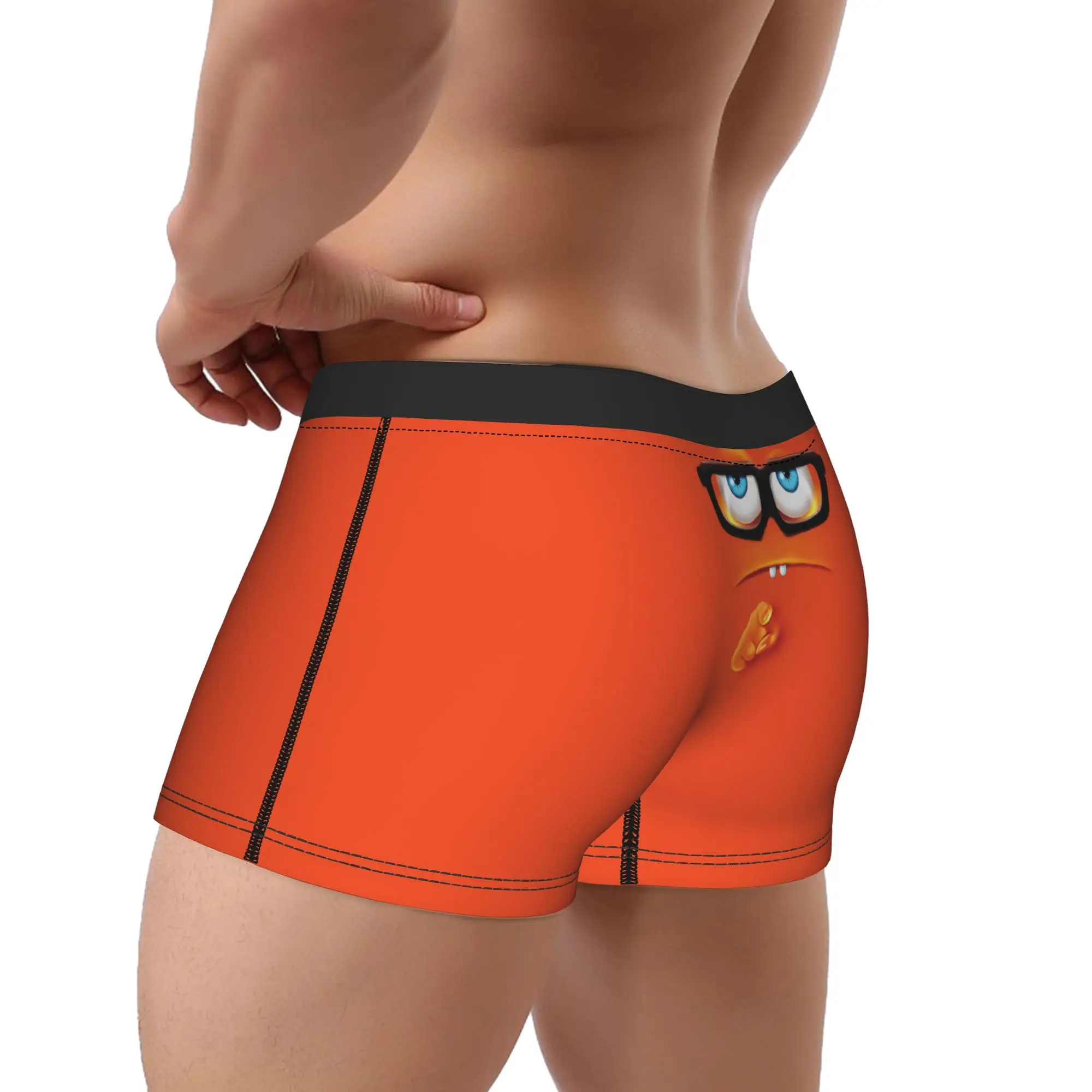 Men Boxer Briefs Shorts Panties Funny Expression Face Nerd Humor Pointing Finger Glasses  Soft Underwear  Homme Humor Underpants