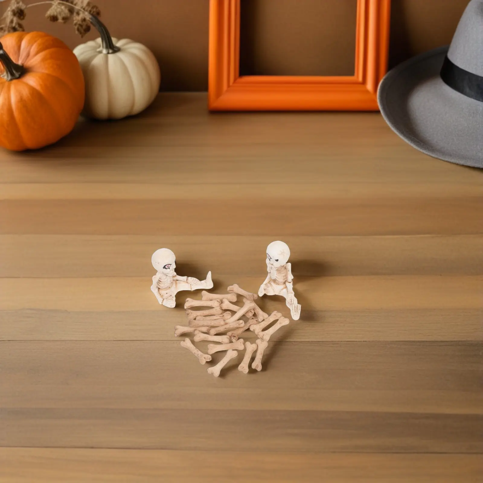 Mini Bone-Shaped Halloween Decorations Set, 22pcs Spooky Party & Haunted House Theme