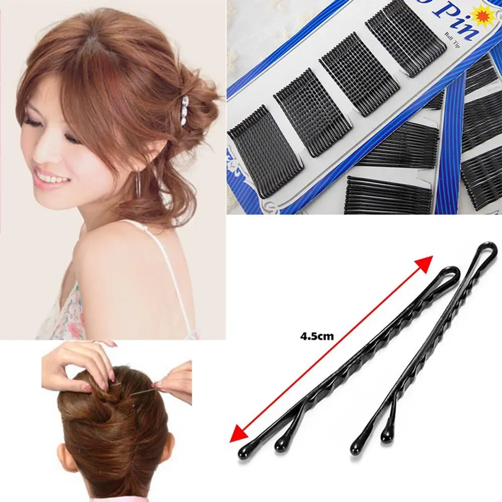 Salon Mini Practical Simple Design Streamline Wave Hair Barrette Hair Styling Invisible Hair Clips Black Hair Pins