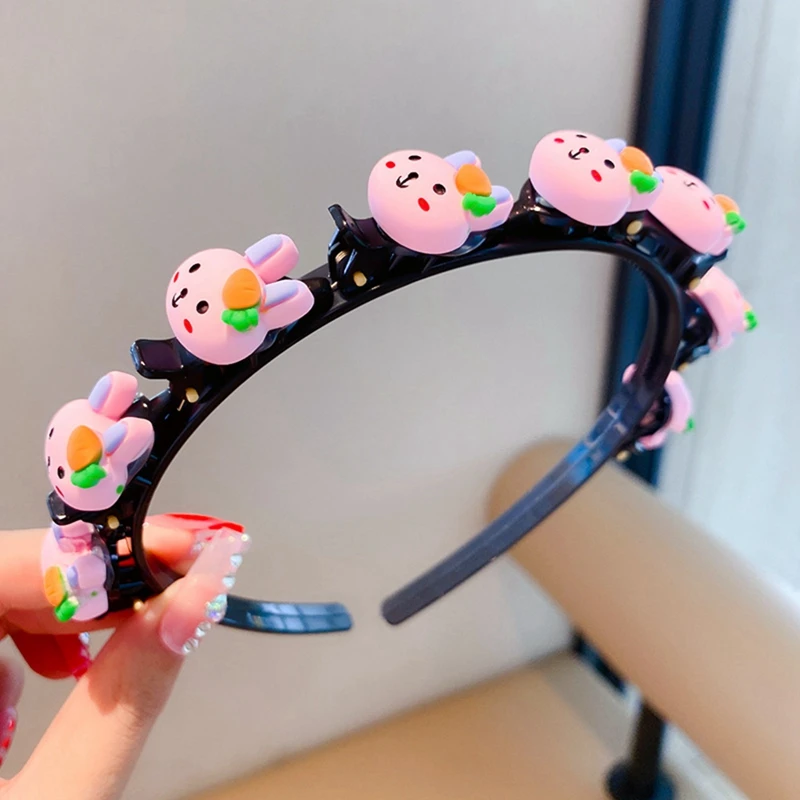 Girls Hairband with Hair Clip Handmade Cartoon Flower Strawberry Hairbands Birthday Gifts Headwear Headband Hair Accessories