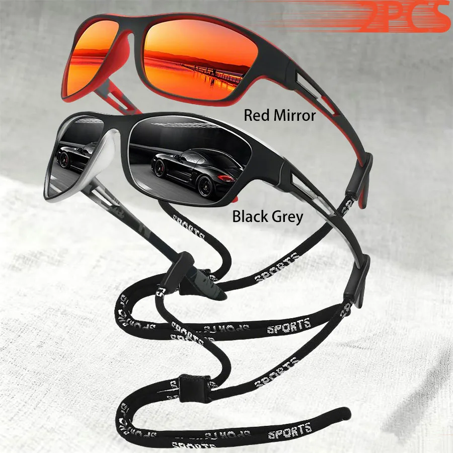 1-2 Stück Modische Muster-Sonnenbrille mit Kette Sport-Sonnenbrille für Männer und Frauen zum Fahren, Angeln, Radfahren, Bergsteigen Sport-Sonnenbrille für Herren – Detail 20