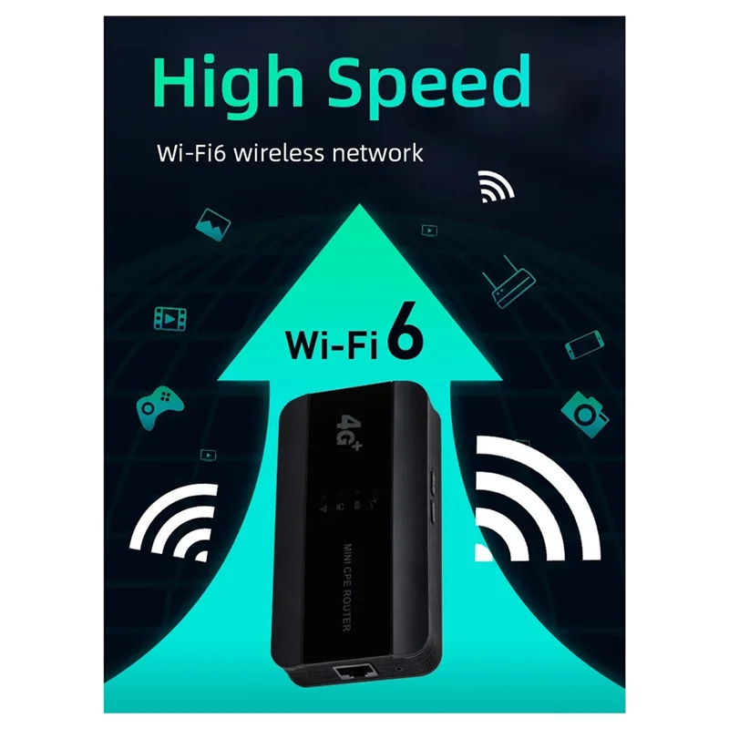 Baru 4G Mifis Wifi 6 Router Wifi Portabel dengan Lan Port Nirkabel Router Wifi Mini CPE Hotspot Luar Ruangan Saku Mifi-VVNB