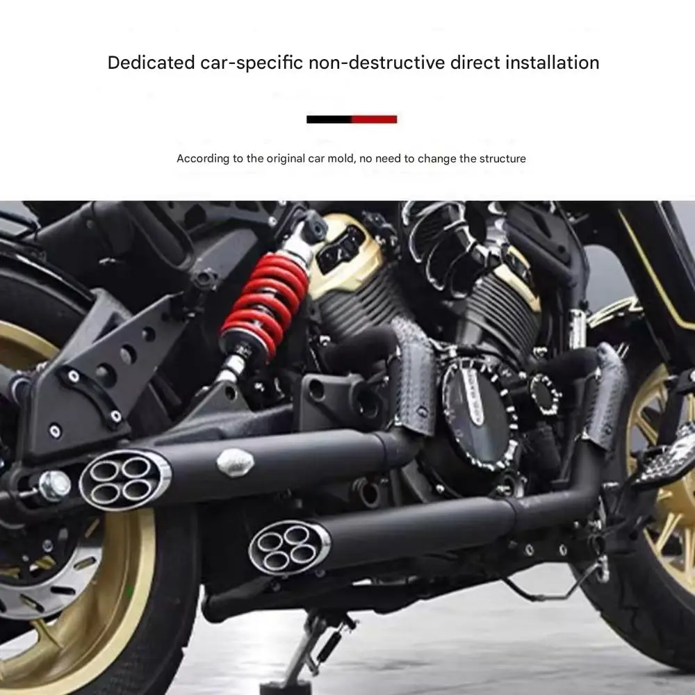 FOR Benda Rattlesnake Exhaust Pipe for Napoleon500 Chinchilla450/500 Right Dual Outlet Deep Horse-Hoof Sound Non-Destructive