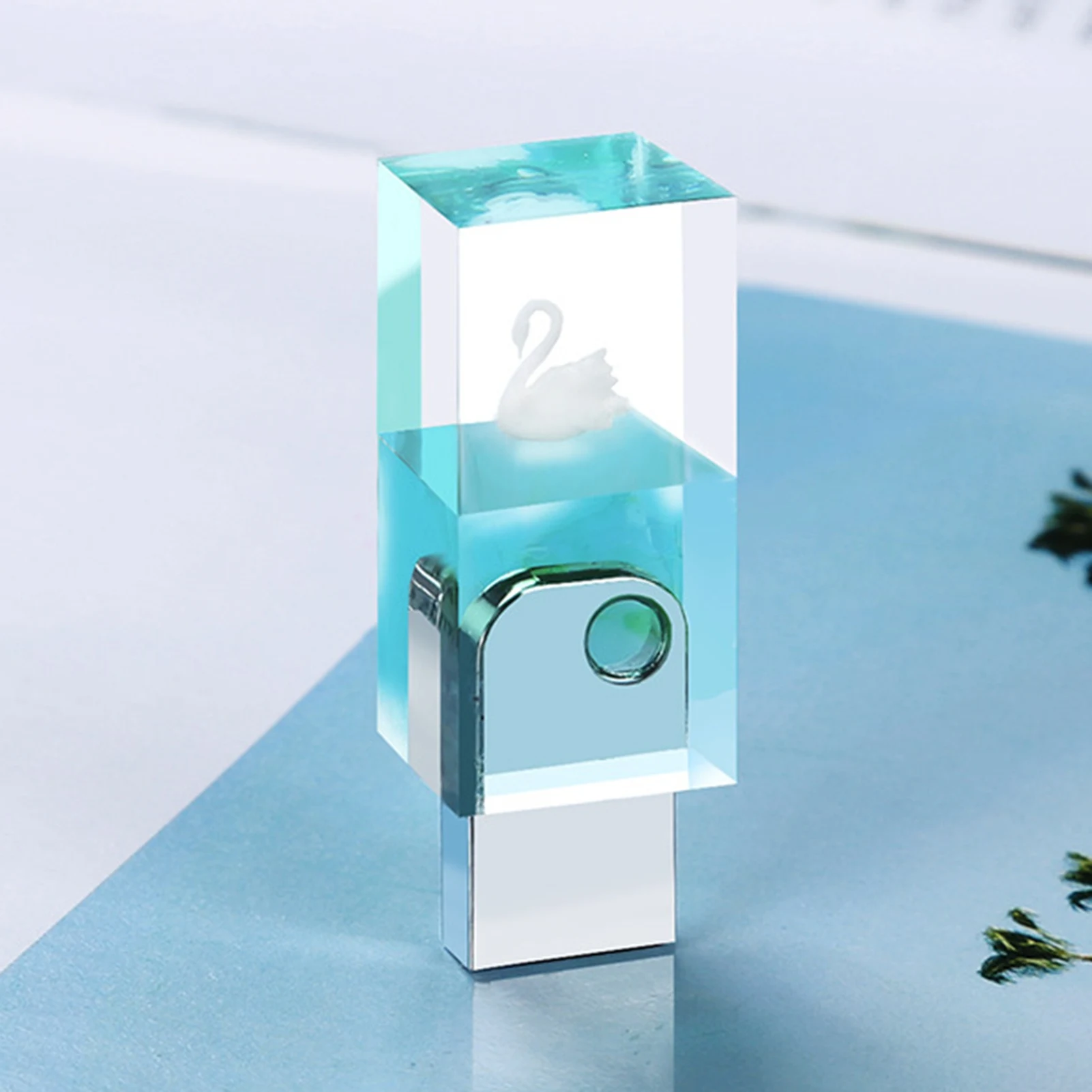 1pc Resin Mold Flexible Silicone for DIY Mountain Ocean Micro Landscape Keychain USB Flash Drive Pendant Casting Tool