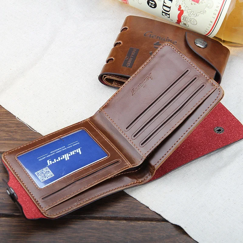 Vintage Hollow Out Male Money Bag Hasp Leather Wallet Men Clutch Purse Slim Card Holder Men Wallets Coin Pocket W014