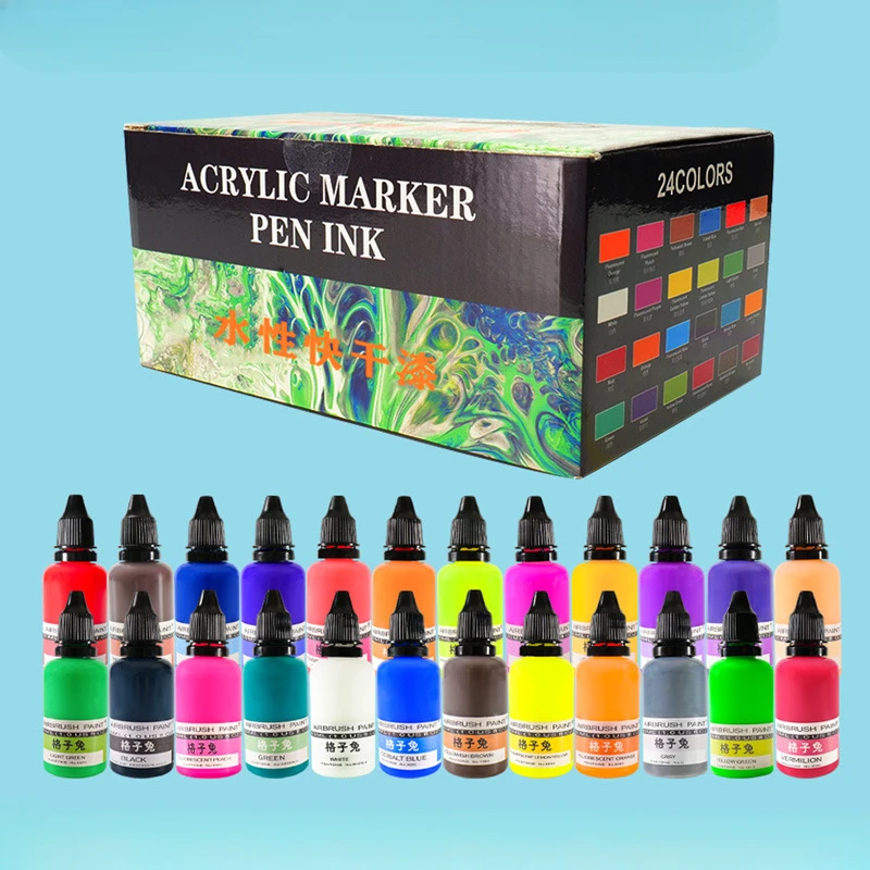 

24 Color Eco-friendly Water-based Paint Set DIY Children's Painting Graffiti/manual Model/toy Decoration Fill Coloring Materials