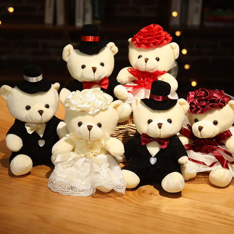 

Creative Wedding Couple Teddy Bears (Pair): Bride&Groom Plush Toys—Perfect for Wedding Car Decoration & Romantic Marriage Gifts!