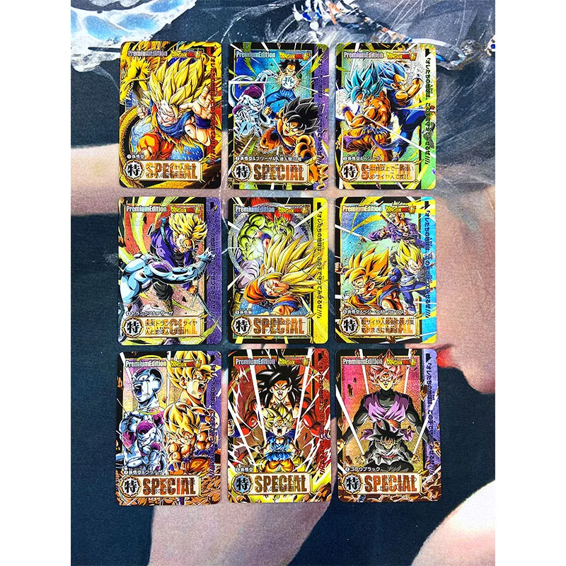 9Pcs/set Dragon Ball Super Goku Black Frieza DIY Homemade Bronzing Flash Card Christmas Birthday Gift Game Toys Collection Card