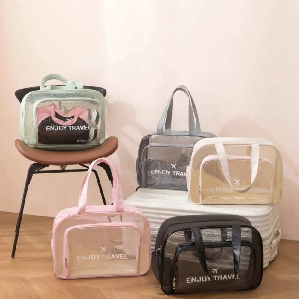 Portable Waterproof Swimming Storage Bag Transparent Multi-pocket Travel Storage Bag Dry and Wet Separation Makeup Bag Outdoor