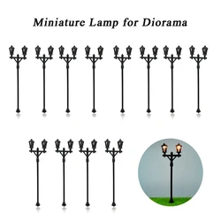 12 szt. Miniaturowa lampa z tworzywa sztucznego ABS, ciepła podwójna głowica, lekka architektura krajobraz miejski z budynkami do pociąg kolejowy układu