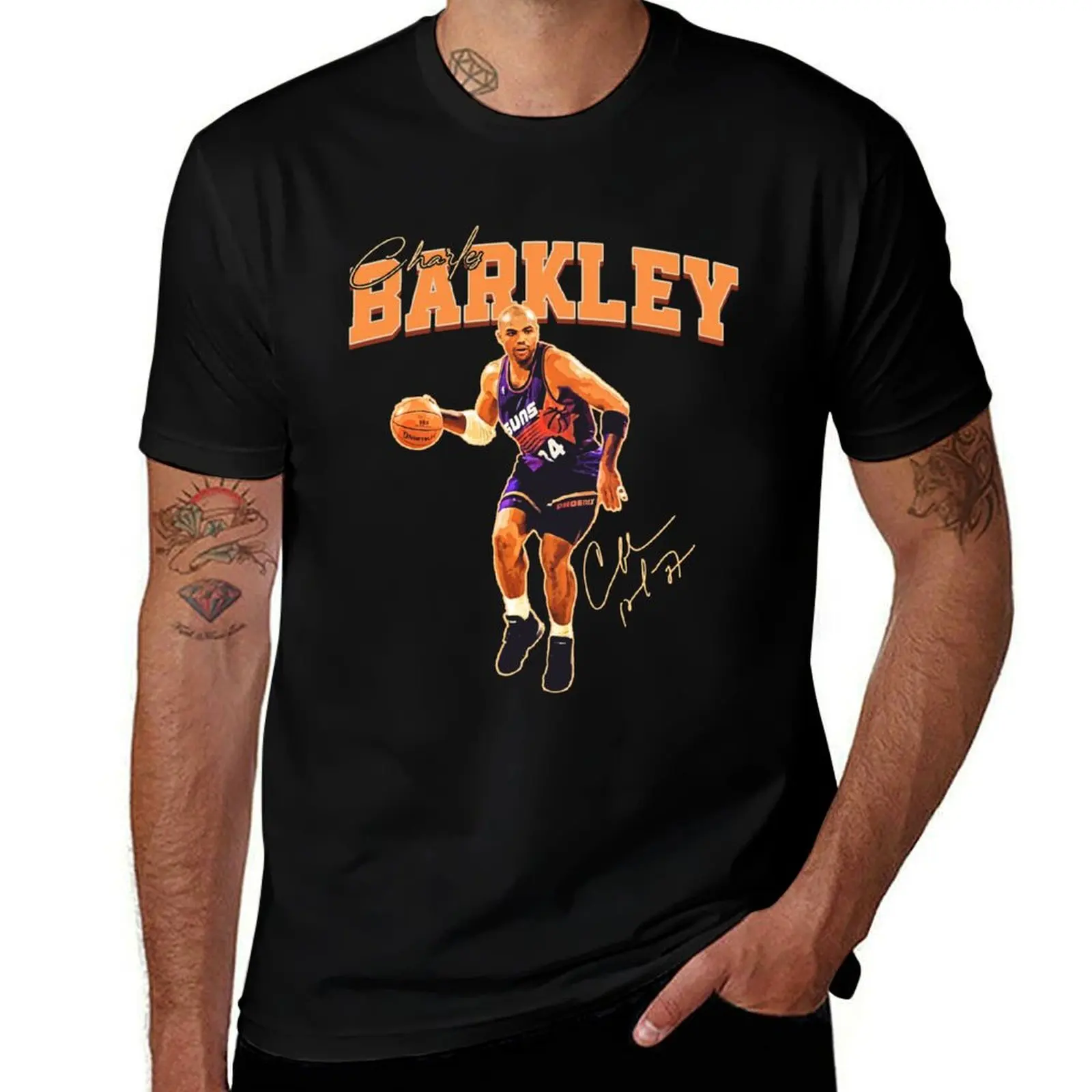 

Charles Barkley Chuck Basketball Vintage Retro 80s 90s Rap Style T-Shirt Fashion Casual Short Sleeve Top