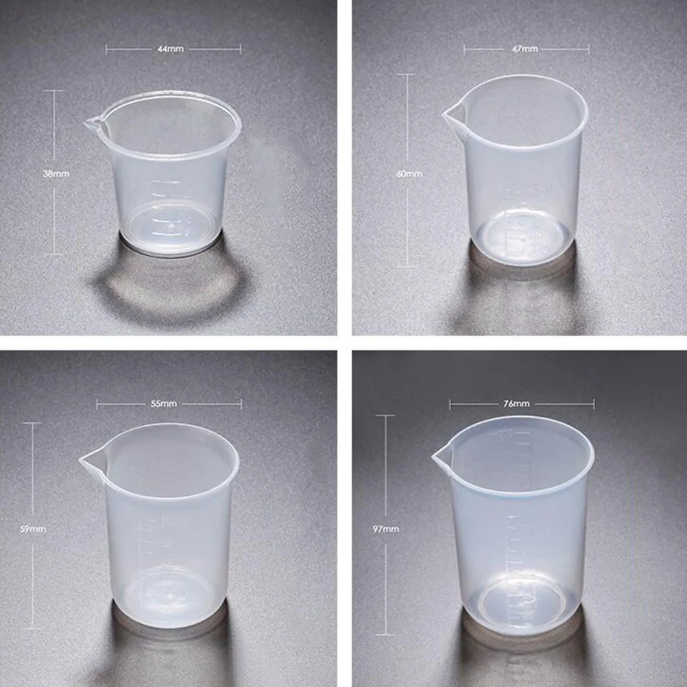 

5pcs Plastic Measuring Beaker Set 50Ml 100Ml 250Ml 500Ml 1000Ml Graduated Cup For Lab Baking Household Science Teaching