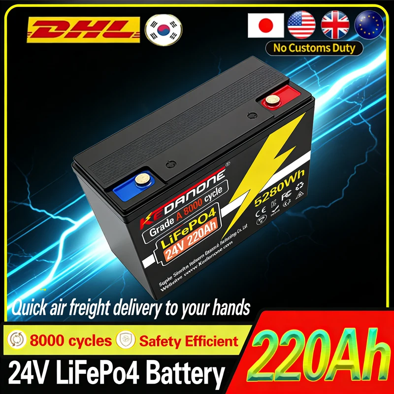 

LIFEPO4 24V 32700 220AH Battery Is Integrated with BMS 120Ah for RV Solar External Rechargeable Network Lithium Iron Phosphate
