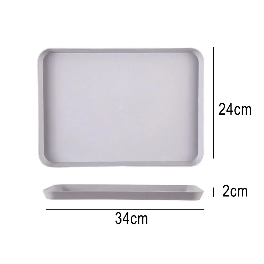 Restaurant Plastic Serving Tray Home Tea Fruit Dessert Tray Anti-Slip Resistant Food Cooking Storage Tray Kitchen Organizer