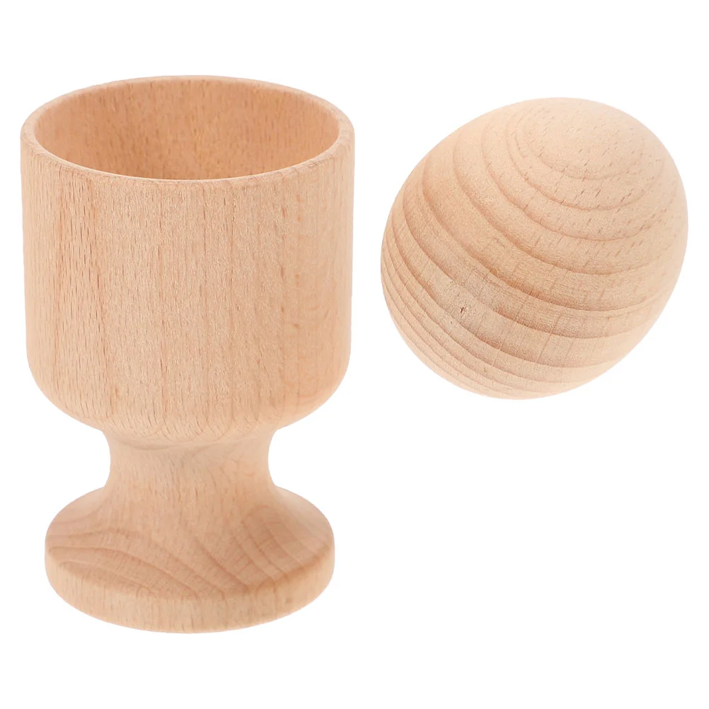 Taza de madera, rompecabezas educativo Montessori para bebé, coordinación mano-ojo, práctica de habilidades, suave y seguro, 1 ud.