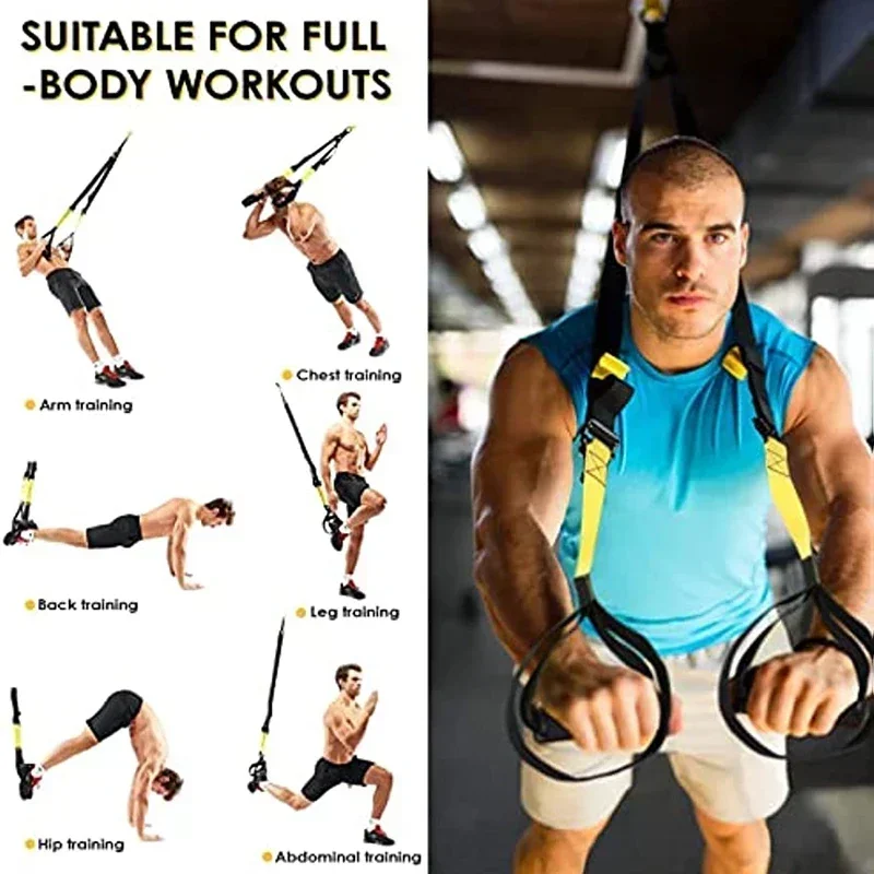 Suspension Training Strap Fitness Strength Power Suspension Trainer Adjustable Yoga Strap Wall Mount Professional Trx Tensioner