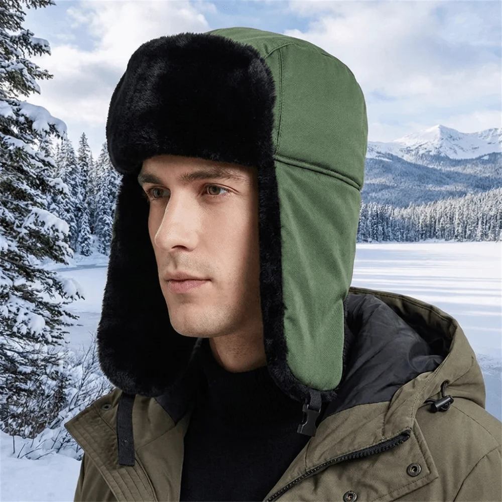Cycling Accessories Plush Windproof Pilot Hat Thickened Soft Ear Protection Cap Warm Anti-cold Winter Ear Cap Ski