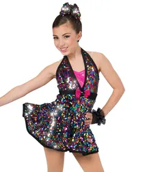 New Jazz Dance costume professionale Jazz dress performance dress suit abito latino Modern Dance dress paillettes Custom Dance costum