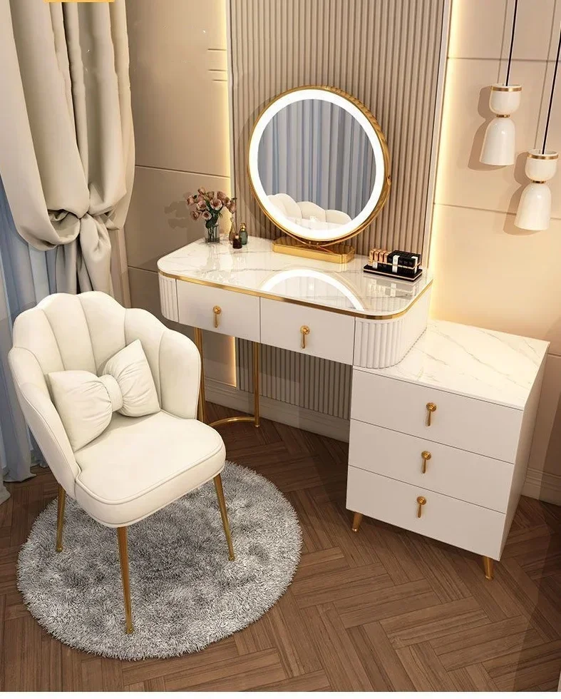 -Modern Wooden Dresser Light Emitting Diode Mirror Cheap Dresser Bedroom Makeup Dresser