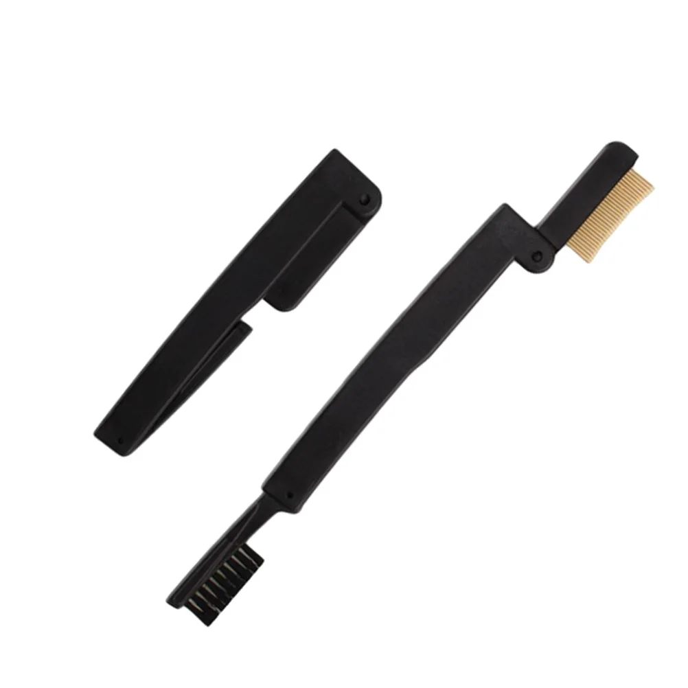 

Double Ended Eyebrow Brush with Folding Design for Travel Easy Grip Handle Smooth Lash Separation After Mascara Application