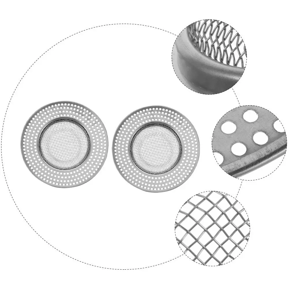 

2 шт. сетчатые сетки-фильтры из нержавеющей стали для слива воды в душе, ванне, раковине, кухне, защита от засоров, устойчивые к ржавчине