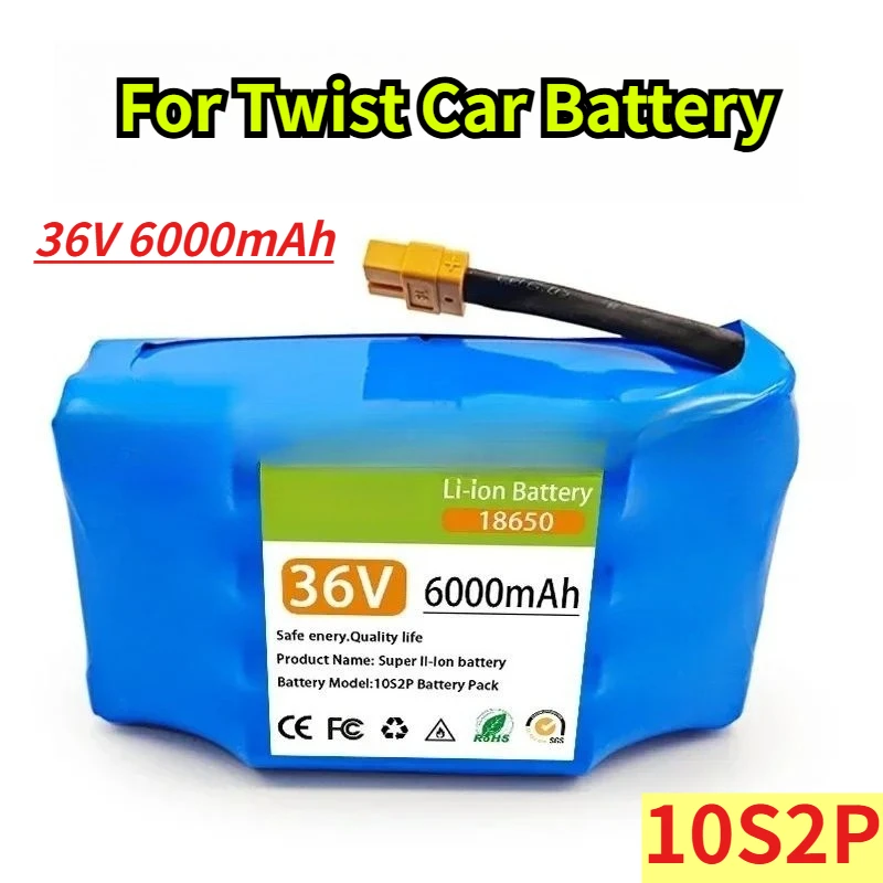 

18650 36V 6000mAh 10S2P Lithium Battery Pack for Twist Car