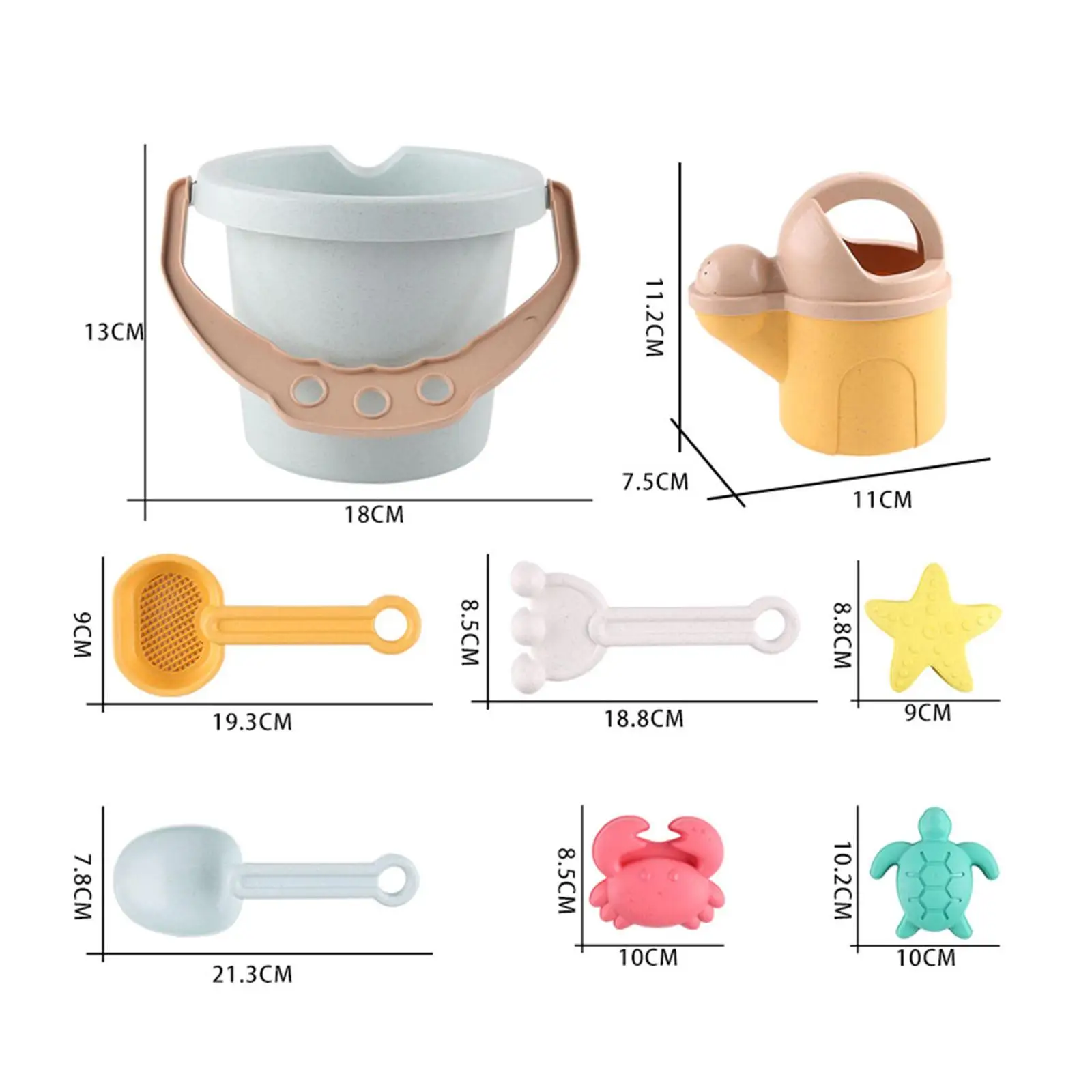 Jouets de plage, ensemble de sable Montessori, construction éducative précoce de moulage de sable, 9 pièces