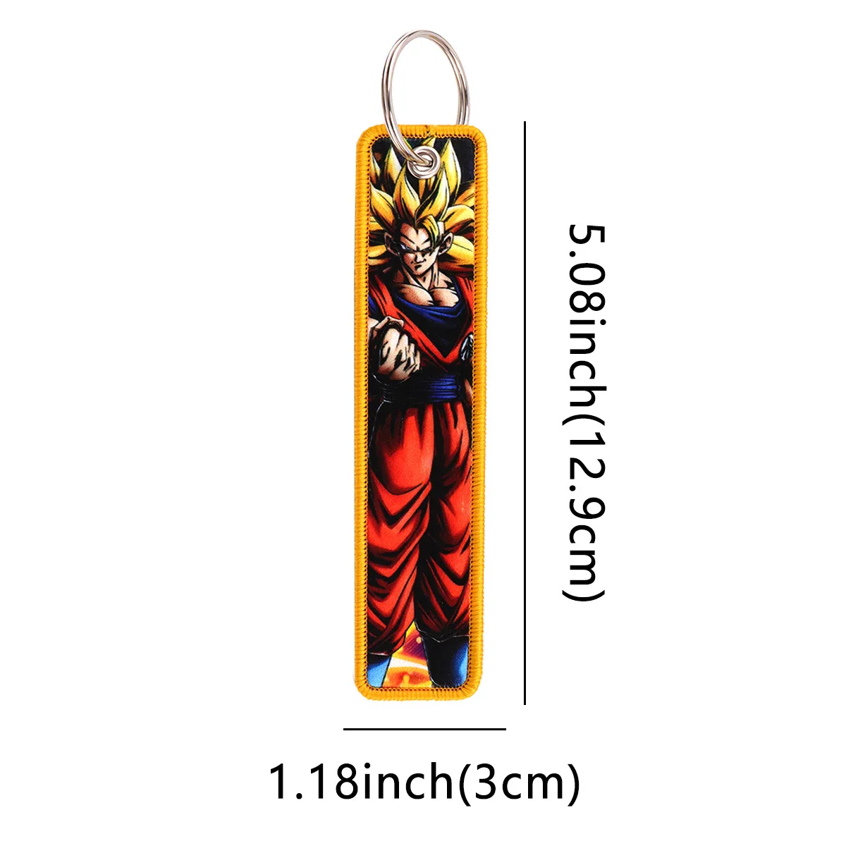 Chaveiro Dragon Ball, Chaveiro com Etiqueta Tecida, Chaveiro de Cordão de Anime Impresso em Dupla Face, Apresentando Vários Personagens como Goku Supe