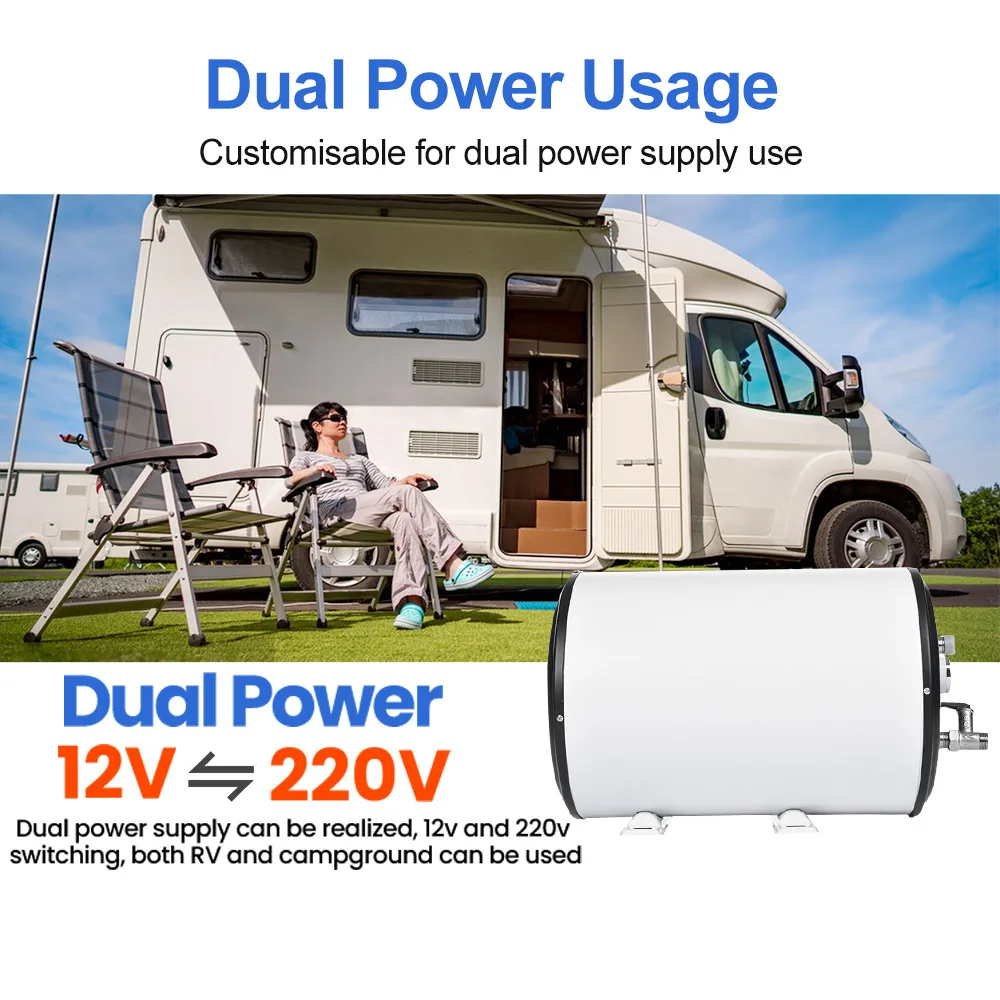 التخييم 12 فولت سخان مياه كهربي 10L 15L 20L 30L RV قافلة تخزين الماء الساخن #4