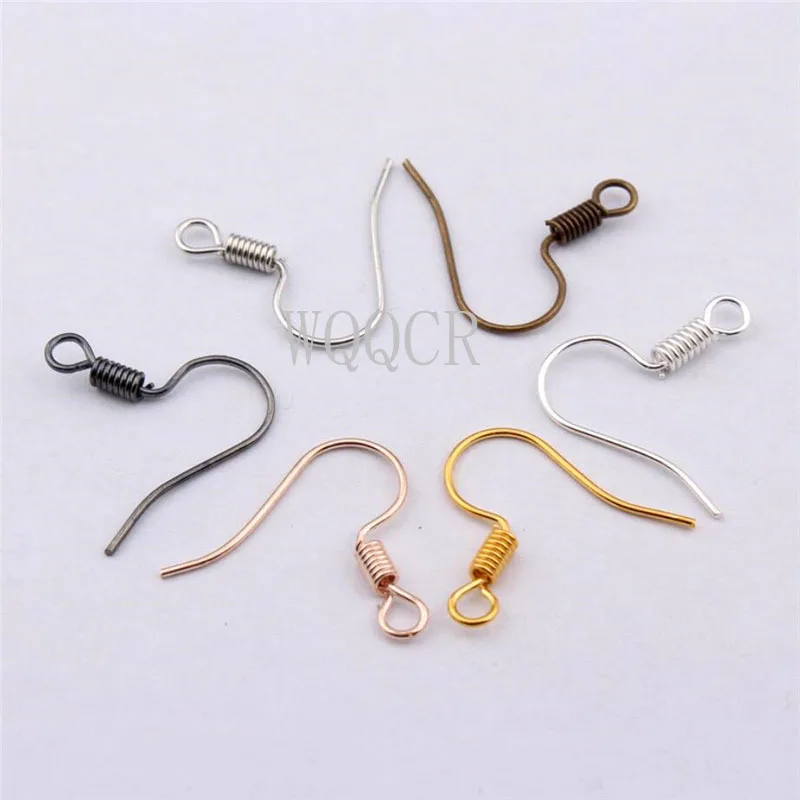 100Pcs/lot Gold Silver 2 Color Hypoallergenic  Ear Wires Earring Hooks Clasp for DIY Jewelry Making Finding