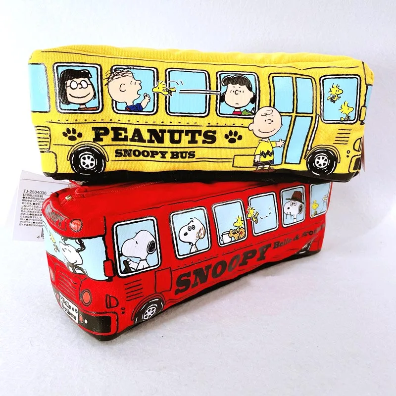 6pcs/lot Creative Snoopy Pencil Case Creative Bus Shape Pencil Box Pen Bag Stationery Gift Office School Supplies