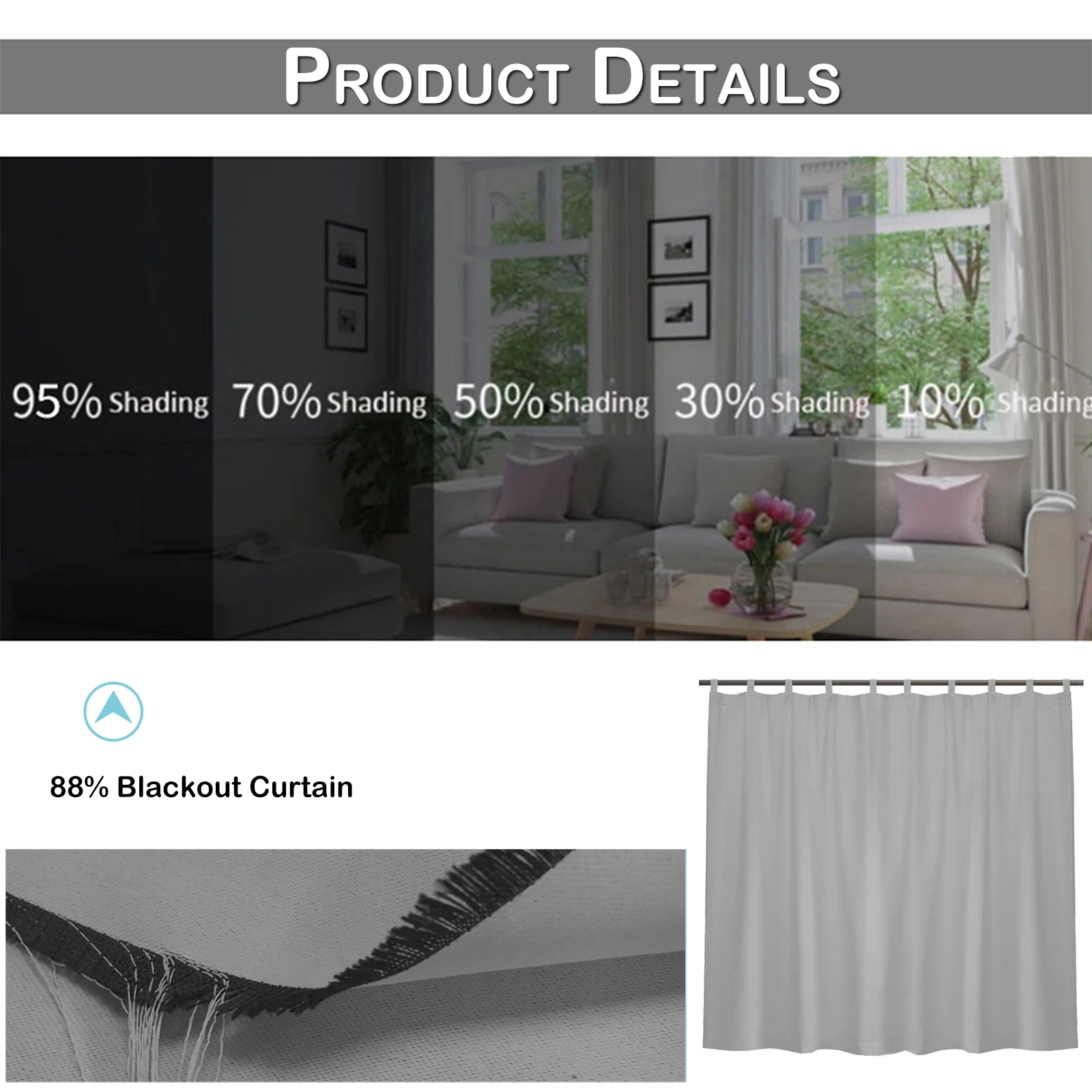 Extra Large Patio Waterproof Curtains Panel Tap Top Outdoor Garden Blackout Curtains Thermal Insulated Window Drapes Pergola