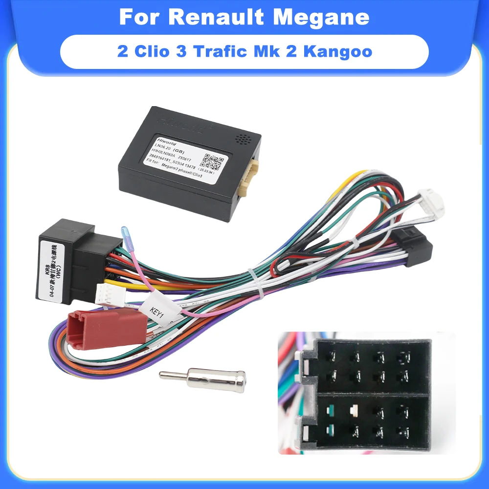 CAN Bus Decoder 16 Pin To ISO Radio Harness Adapter for Renault