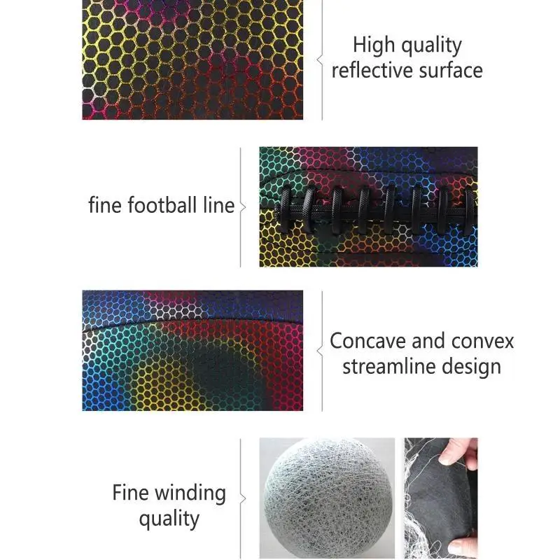 

652F Светоотражающие футбольные светящиеся ночные футбольные мячи для тренировок для взрослых и детей