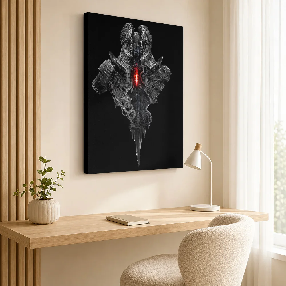 Mortal Shell Dark Form Armor Canvas Print Posters Digital Style Canvas Wall Art With Customized Photo For Study Ideal Gamer Gift