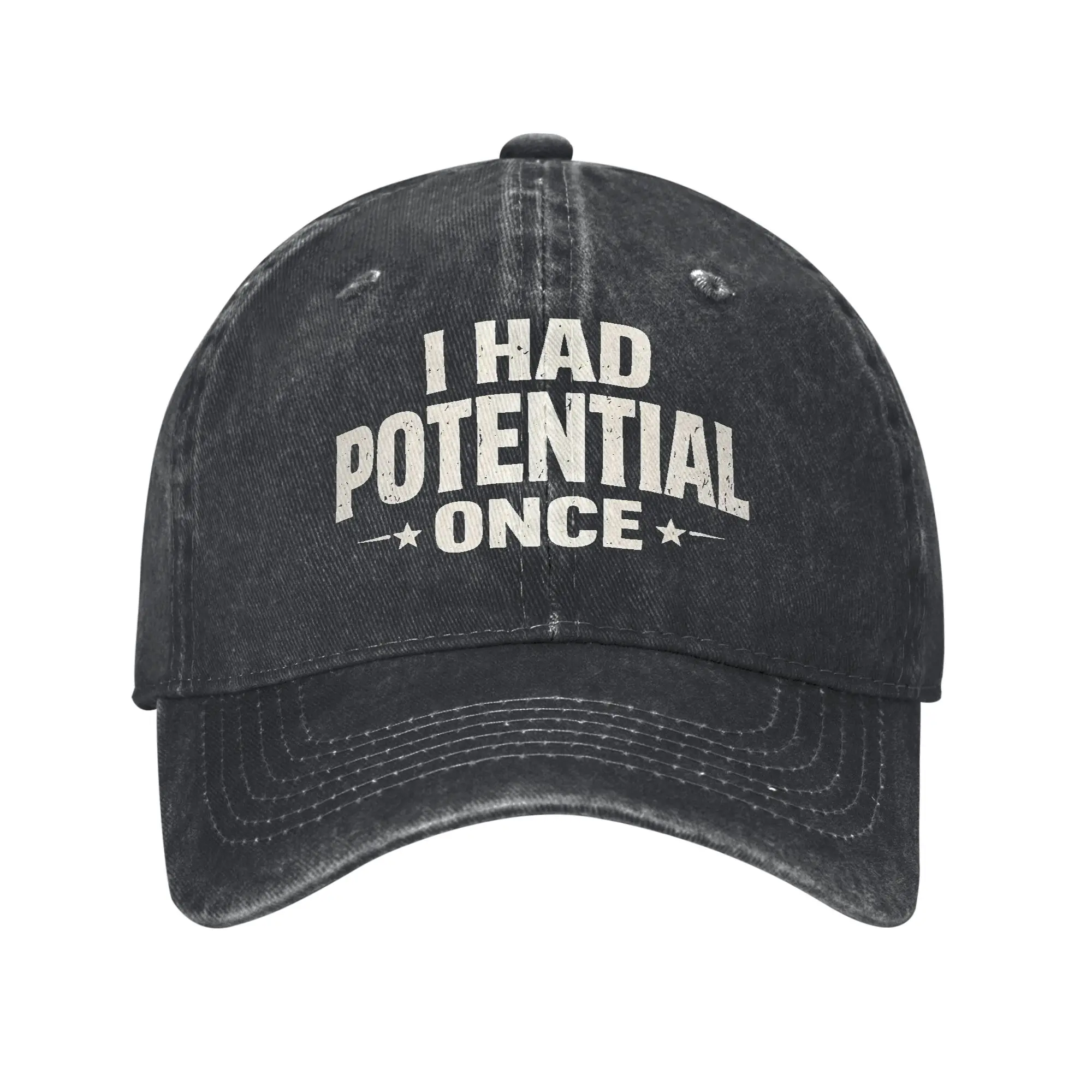 I Had Potential Men Women Baseball Cap Project Hail Mary Meme Distressed Washed Caps Hat Outdoor Travel Adjustable Fit Sun Cap