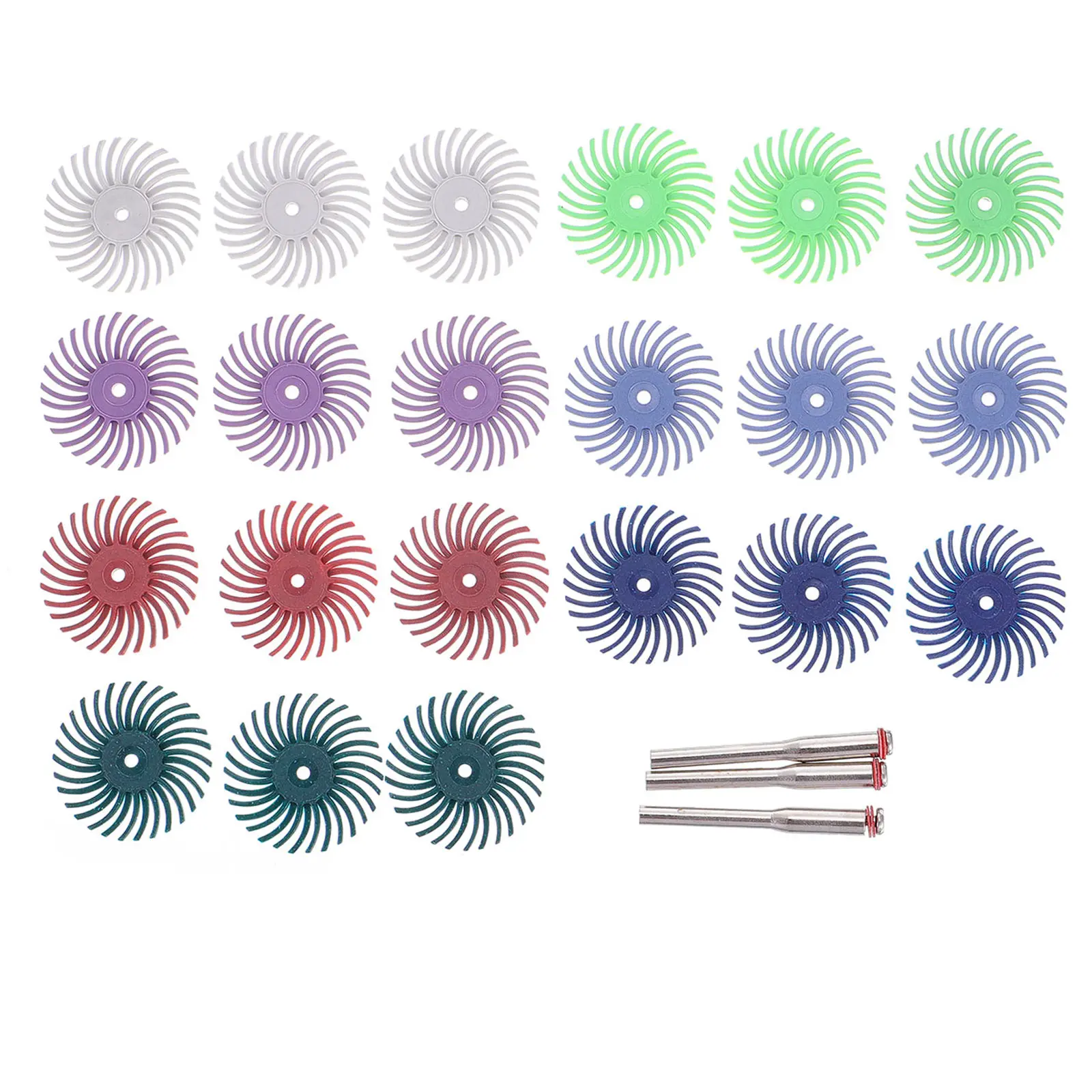 

24pcs Polishing Head 80# 3000# Rotary Tool Detail Discs for Jewelry Metalworking Wood Carving DIY Abrasive Brush Radial Bristle