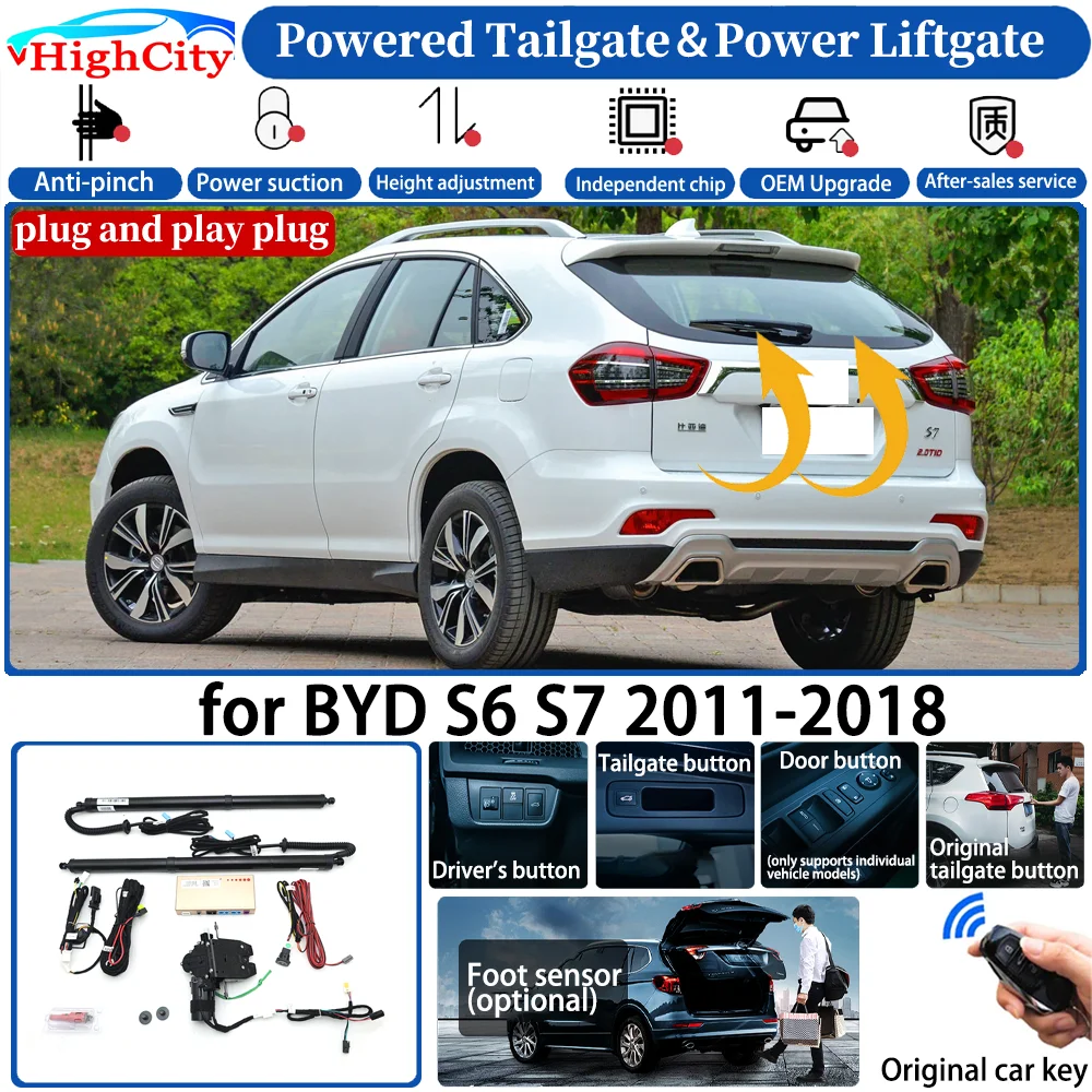for BYD S6 S7 2011-2018 Automatic Smart Powered Tailgate Power Liftgate System Intelligent Strut Opener Trunk Lift Kit