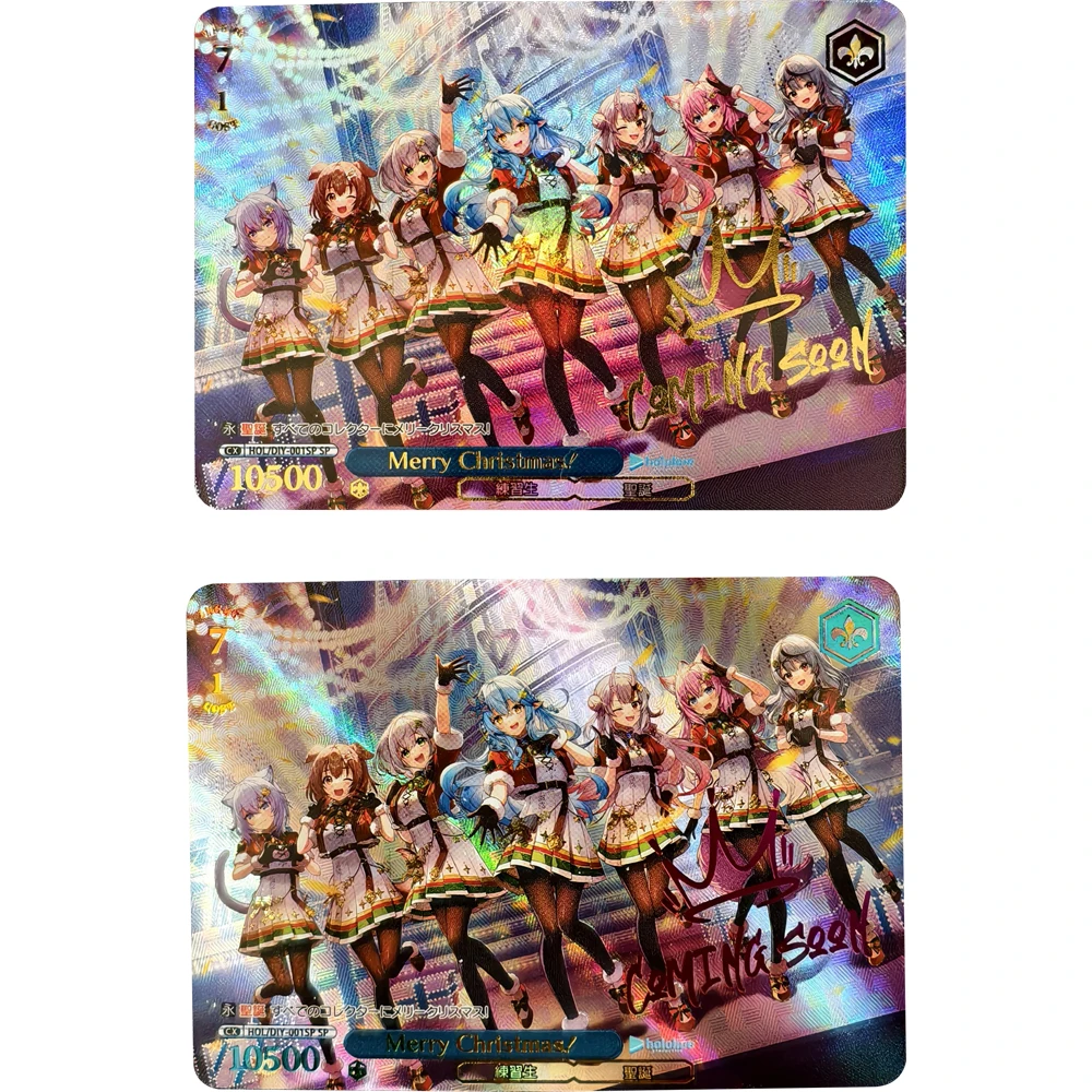 

Anime Hololive Collection Card Hoshimati Suisei Shirogane Noel Signature Card Refractive Color Rainbow Flash Child Gifts