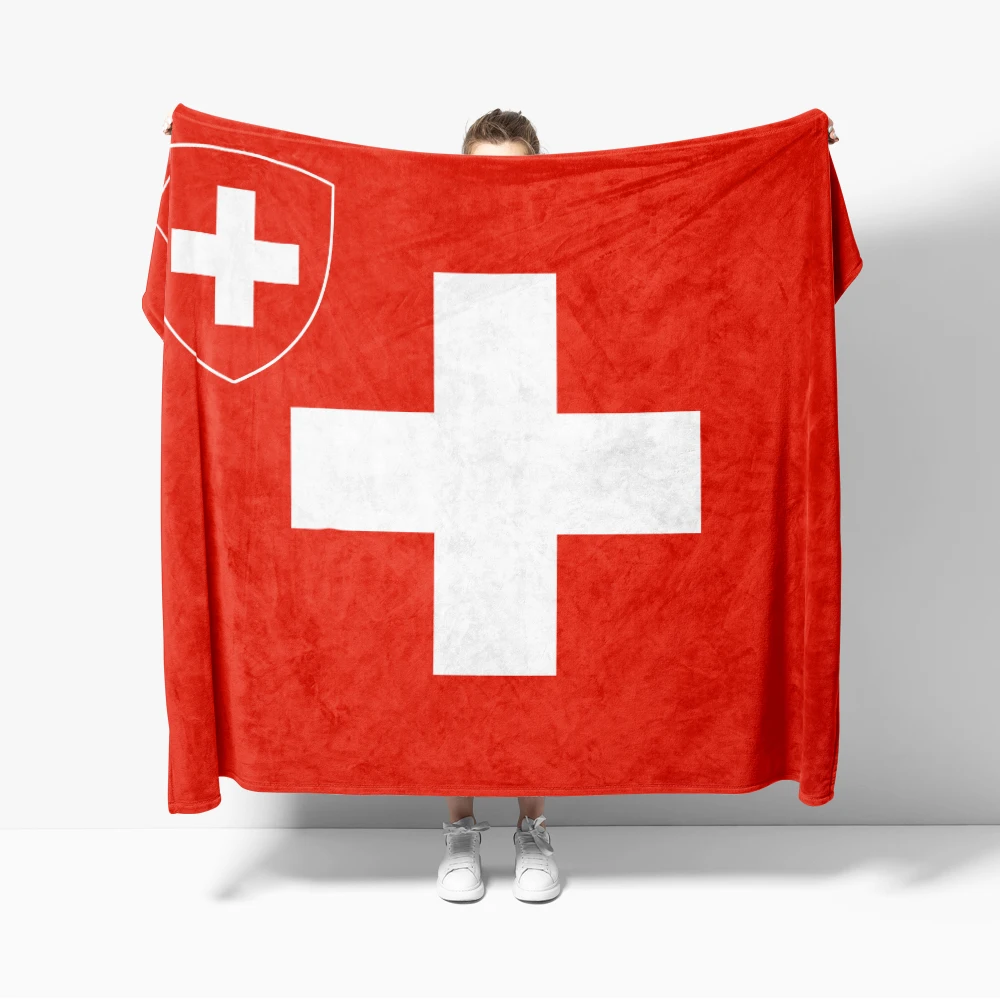 Switzerland emblem Flannel Swiss Confederation Flag Blanket Cozy Soft Lightweight Warm 30x40inch 40x50inch for Couch Sofa Bed