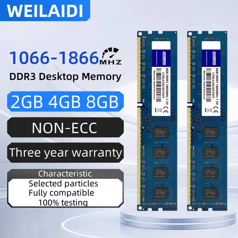 DDR3 2GB 4GB 8GB Memory Ram 1066 1333 1600 1866Mhz 1.5V 240Pin PC3-8500 10600 12800 14900 Non-ECC DIMM Desktop Memories Ram