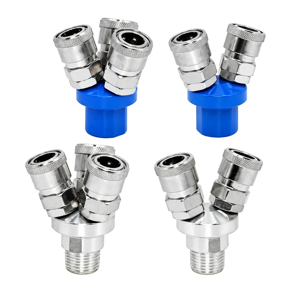 Pneumatic Air Compressor Connector Round Two-Way Three-Way Internal Thread Quick Fittings, Air Tool