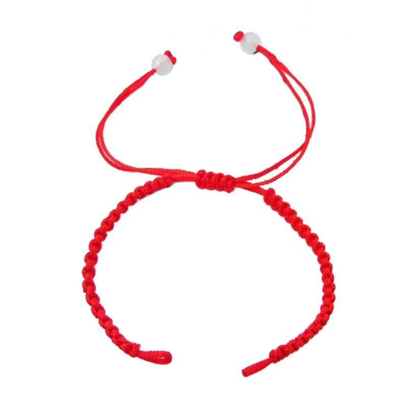 Stylish Red Cord Bracelet Jade Thread Bangle Chineses Handmade Woven Wrist Chain for Jewelry Enthusiasts and DIY Crafts