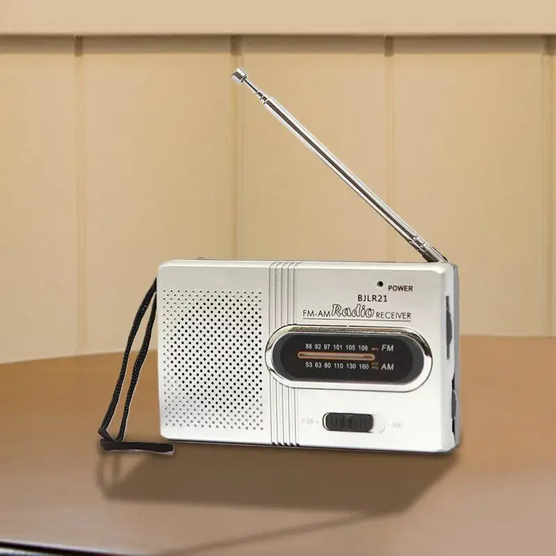 Radio portátil AM FM, Radio pequeña con altavoz, puntero de sonido claro, dispositivo de sintonización para pesca, Camping, caminar al aire libre