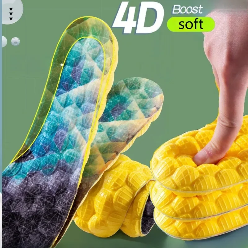 

Спортивные стельки 4D Cloud для беговой обуви, подошва из искусственной кожи, мягкая дышащая амортизирующая подушка, ортопедический уход, поддержка свода стопы, подушечки для ног